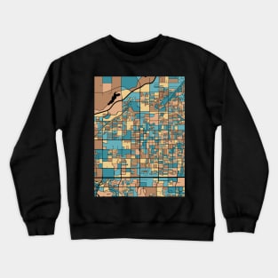 Mesa Map Pattern in Mid Century Pastel Crewneck Sweatshirt